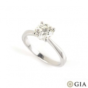 18k White Gold Round Brilliant Cut Diamond Ring 1.25ct L/VVS2